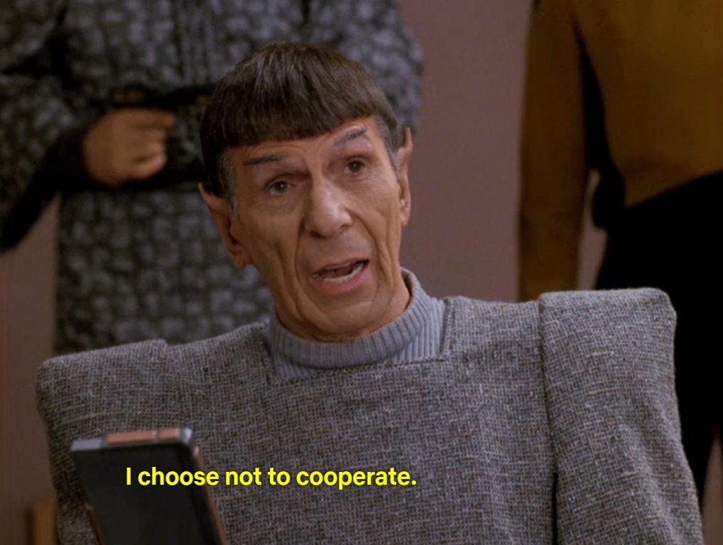animamosaic:Spock’s entire philosophy is explaining why it’s logical for you