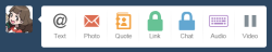 theodorepython:  rameninblack:  something is seriously wrong with these icons like the designs make 0 sense they are not indicative of their function (with the exception of text, link and video)  the icons for link and chat are virtually identical 