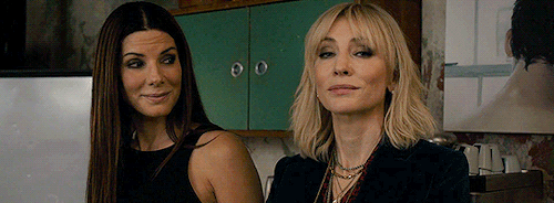stuckinreversemode:Sandra Bullock as Debbie & Cate Blanchett as LouOCEAN’S 8 (2018, dir. Gary Ro