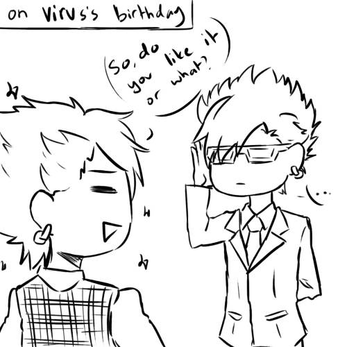 lonely-hinna:HAPPY BIRTHDAY VIRUS (U3U) ( I wish I made these for Clear too :’)