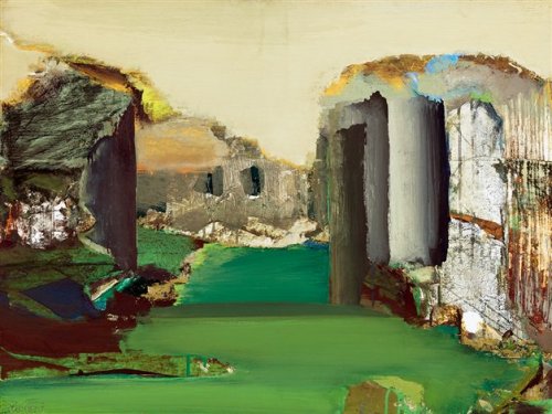 Ignác Kokas (1926–2009)Landscape with Ruinsoil tempera on fiberboard