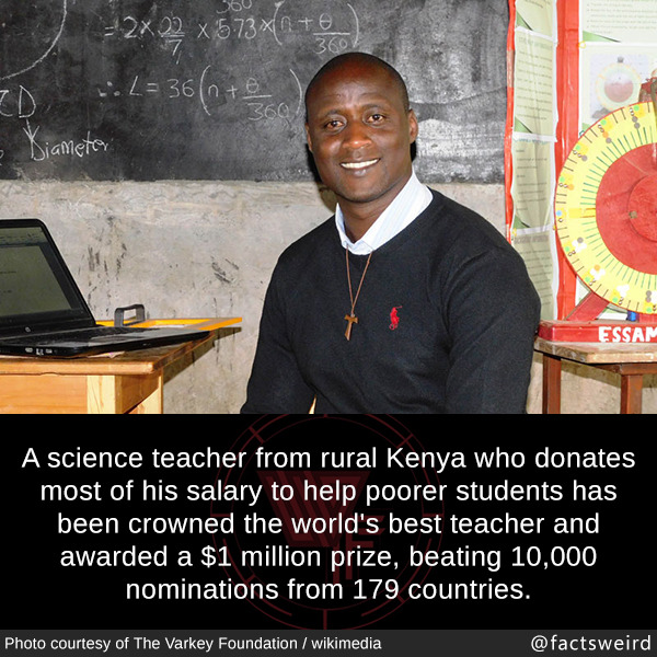 mindblowingfactz:  A science teacher from rural Kenya who donates most of his salary