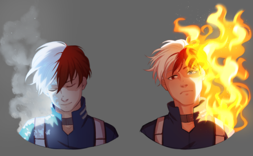 felidadae:warmed up w Todoroki the other day ❄️ i’m really glad to see him being less at odds w his 