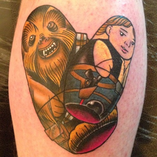 rizzabootattoos:  Today at Liverpool tattoo convention. I love Chewie☺ #rizza_boo  #russiandoll #chewbacca #hansolo #matryoshka #starwars #starwarstattoo #liverpooltattooconvention 