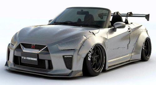 “Nissan” GT-K, 2017, by Liberty Walk. A highly modified Daihatsu Copen by the Japan