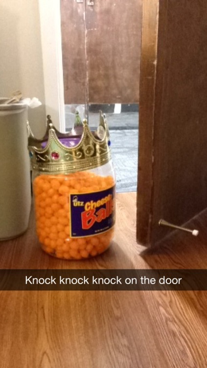 wonderland-perspective: My sister keeps sending me snapchat of her cheese balls….