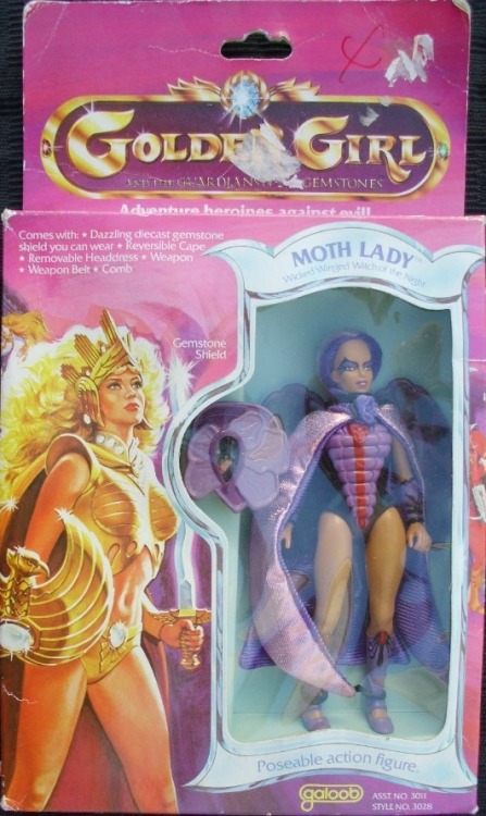 1980sactionfigures:Moth Lady - Golden Girl (Galoob)