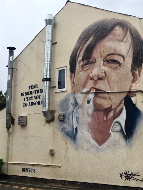 So Prestwich has a giant Mark E Smith mural &amp; it’s a bit good.