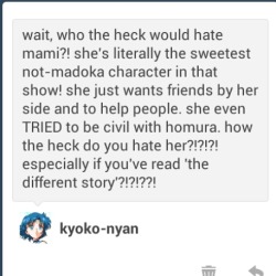 chii-sweets:  My friend tagged a Mami gif with “aka blonde asshole” . I don’t know if it’s a joke or not..It better be (#^.^)   But it is better to ask him. So yeah, ALEX  reblog this and explain yourself !