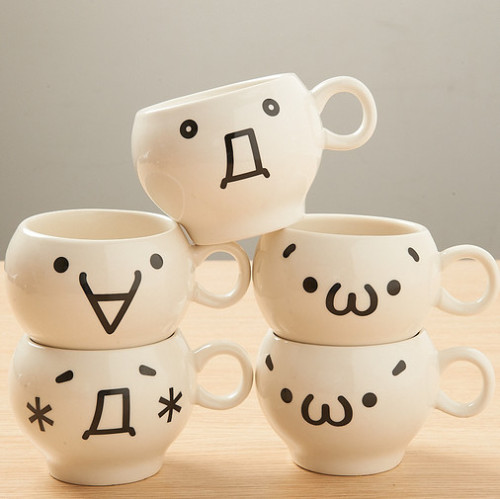 Kaomoji-kun mugs~