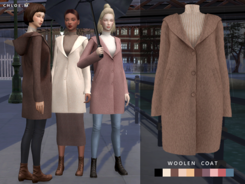  ChloeM-Woolen CoatCreated for :The Sims410 colorsHope you like it!Download:TSRFollow me onTwitterPL