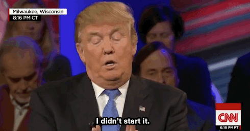 roysyesterdayjam:  micdotcom:  Watch: Trump then tries to weasel out of it by deflecting