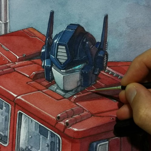 oilwrench:  hectortrunnec: Last tiny details ✍️ #optimusprime #commission  - #watercolor #transformers #autobots #illustration #fanart #robot #mecha #drawing https://www.instagram.com/p/BnqoBCvlbmk/?utm_source=ig_tumblr_share&igshid=1i4pwg3b1uchd