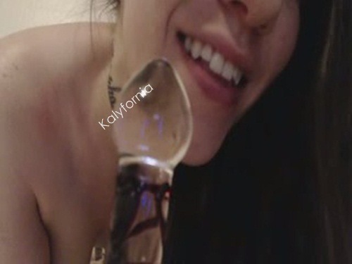 kalyfornia:  glass dildo blow job video (5 min) ŭ on mygirlfund