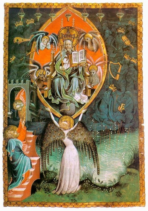 Vision of the Throne of the Lord (The Paris Apocalypse). 1400&rsquo;s. Vellum.
