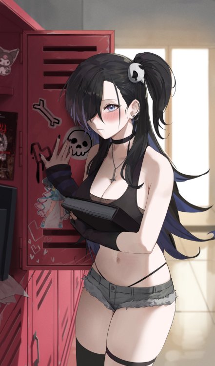 cute-girls-from-vns-anime-manga:   goth girl  by MaeNoo