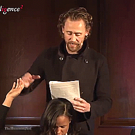 Tom Hiddleston and Zawe Ashton perform a scene from Tolstoy’s Anna Karenina at the Intelligence2 Dic