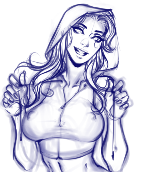 Zaynah pinup WIP wop, and Solange in a crop top hoodie thang. Haven&rsquo;t drawn her in quite a