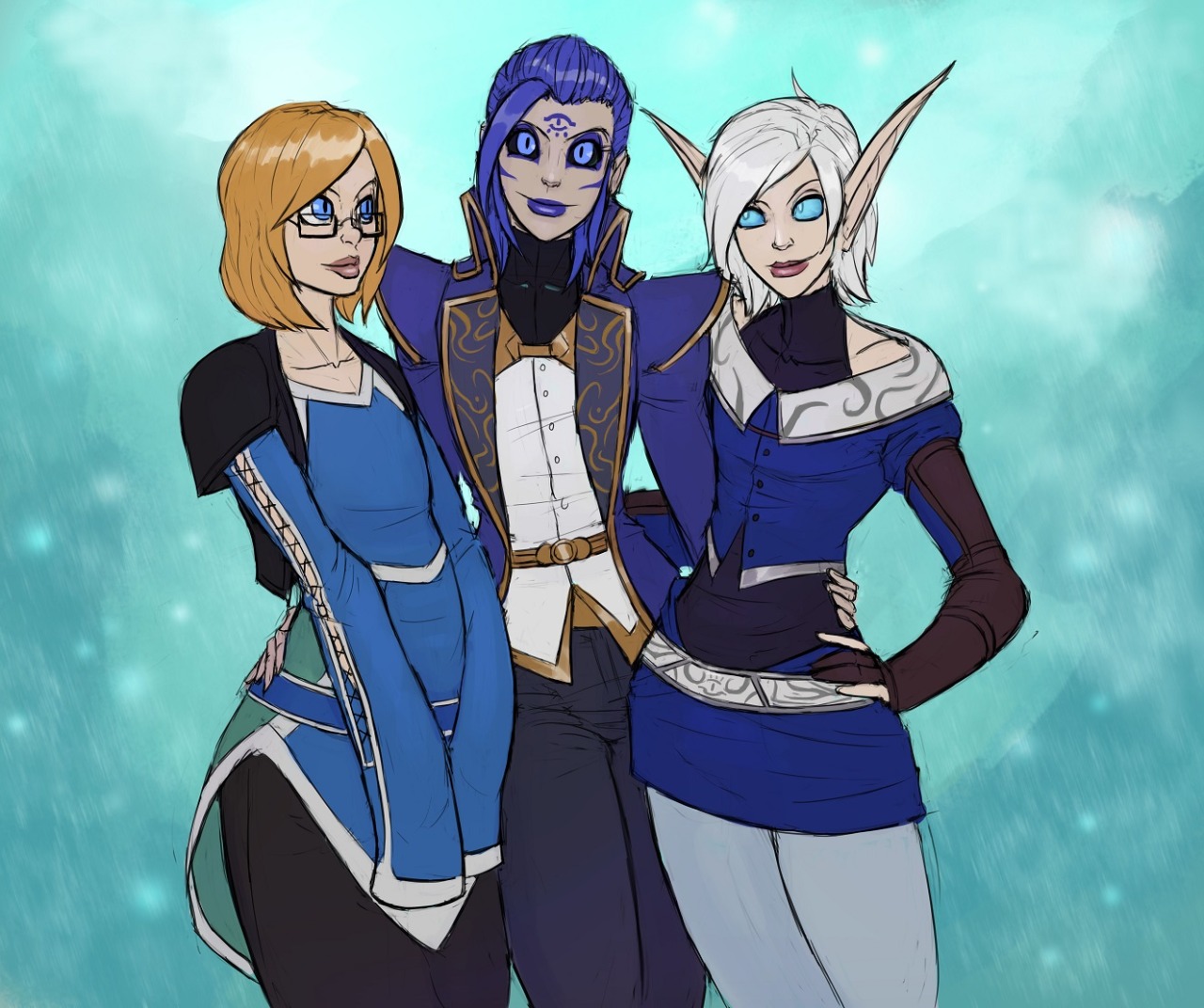 surealkatie:   Commission of Hanavi with a couple of his friends. All three are part