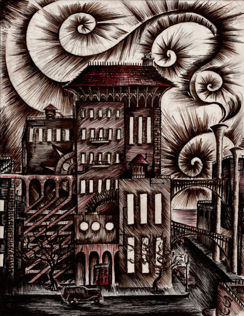 skylerbrownart:  Downtown (2010) by Skyler Brown