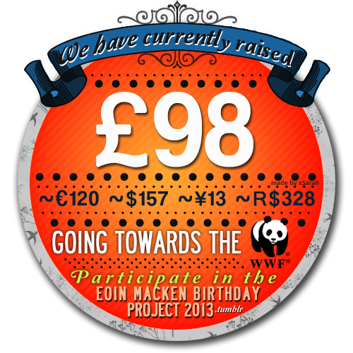 eoinmackenbirthdayproject2013: We have now raised £98 for the WWF!! This is so great! A big th