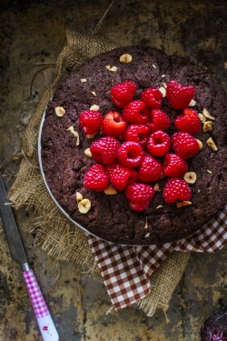 Confectionerybliss:  Chocolate Raspberry Brownie Cakesource: Sugar Et Al