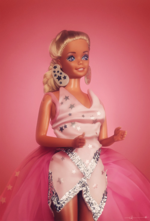 eliciaforever:Super Star Barbie by Elicia Donze, drawn in PS. Please do not remove caption.Instagram