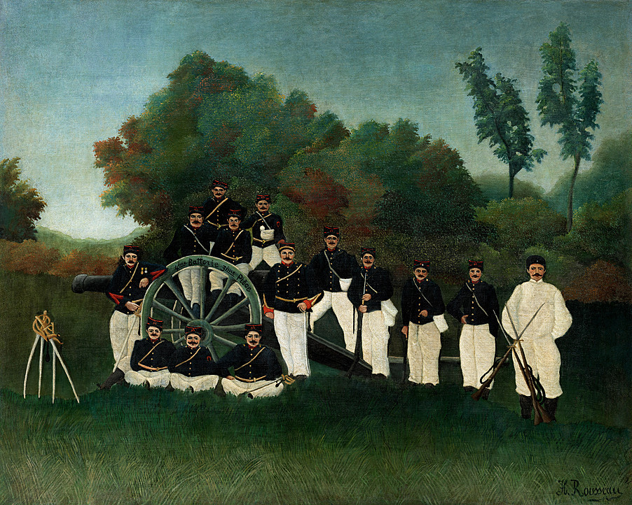 artmastered:  1. Henri Rousseau, Artillerymen, c.1893-95, oil on canvas, 79.1 x 98.9