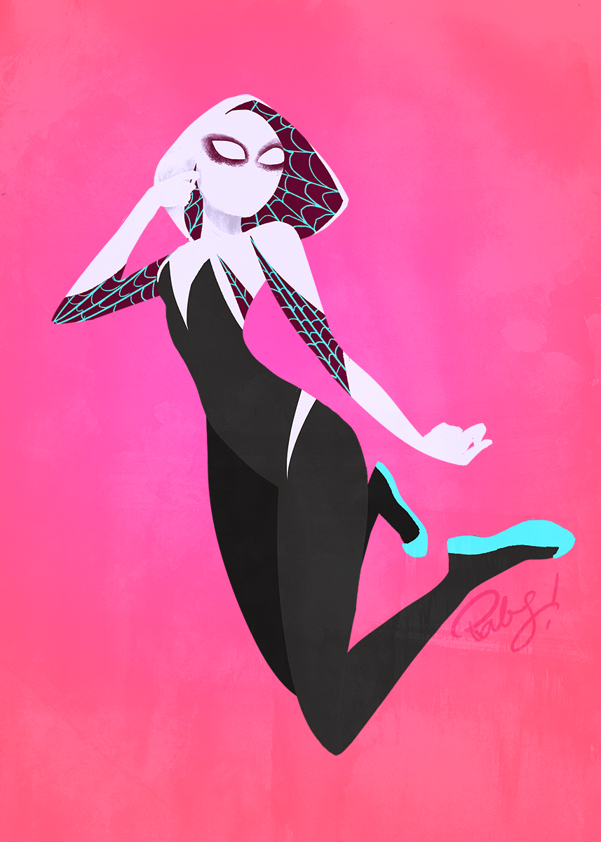 babsdraws:  Spidergwen!! The second coolest superhero costume out right now. ;) 