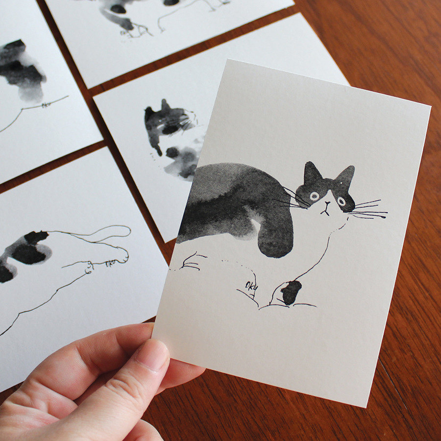 Cute cat made with ink :3