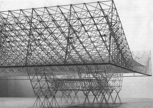 poetryconcrete: Roof Construction for United States Air Force Hangar (Model), by Konrad Wachsmann, 1951-1953. 