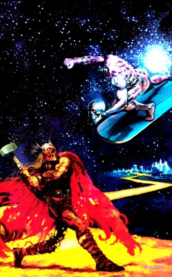 jthenr-comics-vault:  Marvel Zombies 2 #5 by Arthur SuydamAfter Silver Surfer #4 by John Buscema