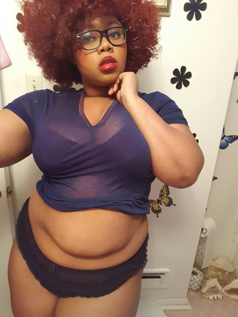 afatblackfairy:  Lazy Day~ ♡  If you want to see me wearing…less and you think
