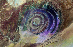 cracked:  Just in case you needed to be sure the Earth is creepy… 7 Insane Landforms You Won’t Believe Aren’t Photoshopped  #7. The Eye of the Sahara Officially known as the Richat Structure, the Eye of the Sahara looks exactly like what its much