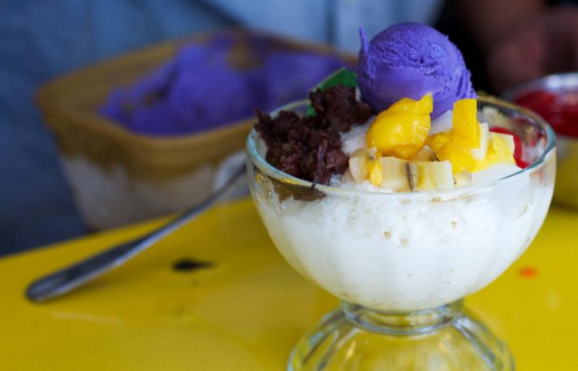 Taro-Flavored Ice Cream, Halo-Halo—Our Sweet Tooth’s Acting UpTotally worth it because, like, ice cream. #ice cream#shaved ice #taro ice cream #halo-halo #Chinatown Ice Cream Factory #cicf#haluhalo#filipino#chinese#filipino food#chinese food #Maharlika Filipino Moderno #Miguel Trinidad