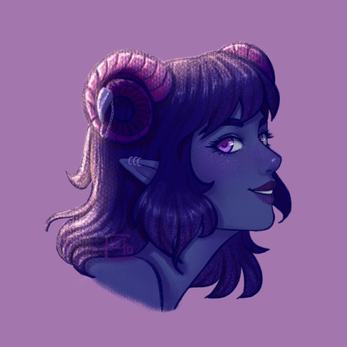 transcaduceus: blooming-cyre: instagram | redbubble | ko-fi | twitter A leetle blue tiefling! [Image