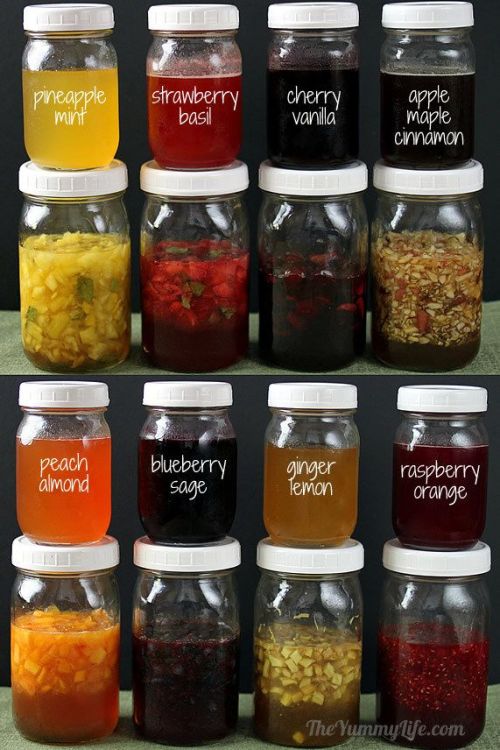 DIY No Cook Fruit, Herb & Honey Syrup Recipes and Tutorial from The Yummy Life here. These are f