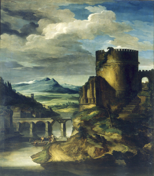 Théodore Géricault, Landscape with a tomb, c.1818