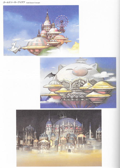 Imperial architecture and Gold Saucer sketches Slightly larger: 1/2/3