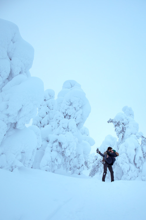 Our honeymoon in Finnish lapland. <3