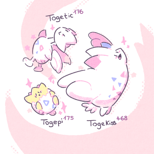 Continuing Pokemon Fanarts With Togepi And Their Evolutions :)