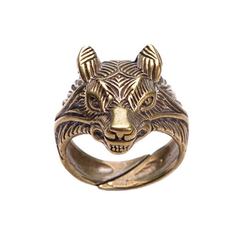 lesstalkmoreillustration:  Handcrafted Fenrir Wolf Head Ring By RuyaN On Etsy   *More Things & Stuff    