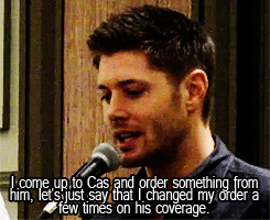 jensenacklesmishacollins:  One version: “I don’t want a stick of jerky but I’d