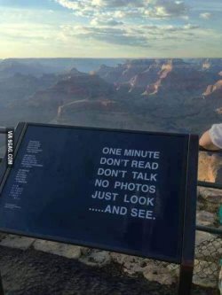 9gag:  A sign at the Grand Canyon.