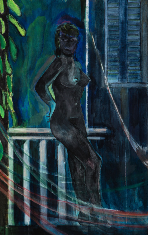 Peter Doig (Scottish, b. 1959, Edinburgh, Scotland) - Night Balcony Painting, 2015  Paintings: Diste