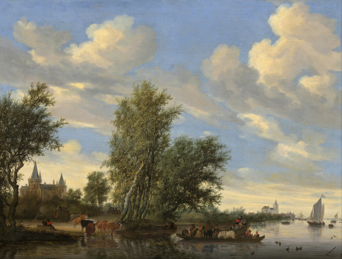 River Landscape with Ferry, Salomon van Ruysdael, 1649