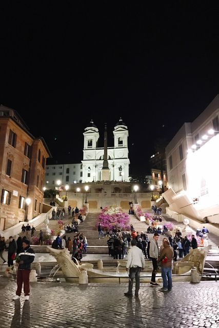 Trinita dei Monti by night Citylights, Roma, Italy❤️, Roadtrip by IDHIOTIS on EyeEm