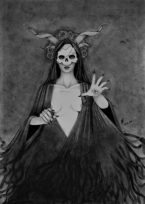 whitesoulblackheart:  Miss Death by Caio Dornelas © She is the one standing next to Death; a barely visible smile on her lips … (Please leave credit … ƸӜƷ)