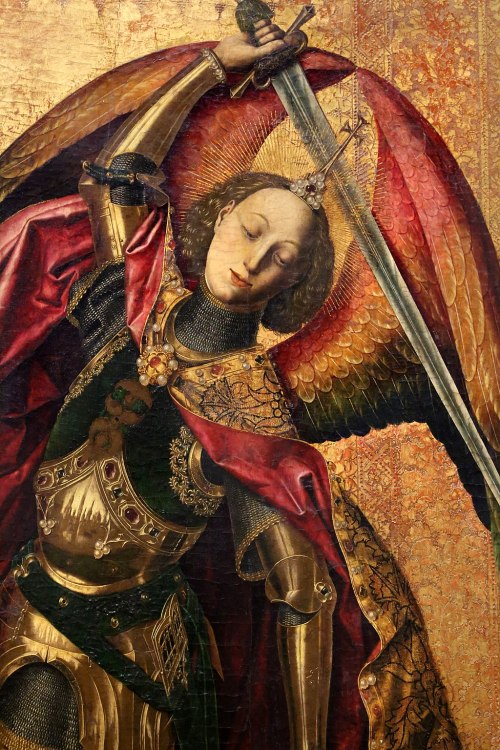 enchantedbook:  Saint Michael Triumphs over the Devil, 1468 by Bartolome Bermejo