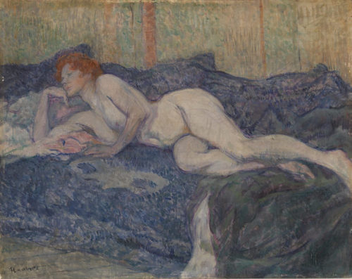 the-barnes-art-collection: Nude Lying on a Couch by Henri de Toulouse-Lautrec, The Barnes Foundation